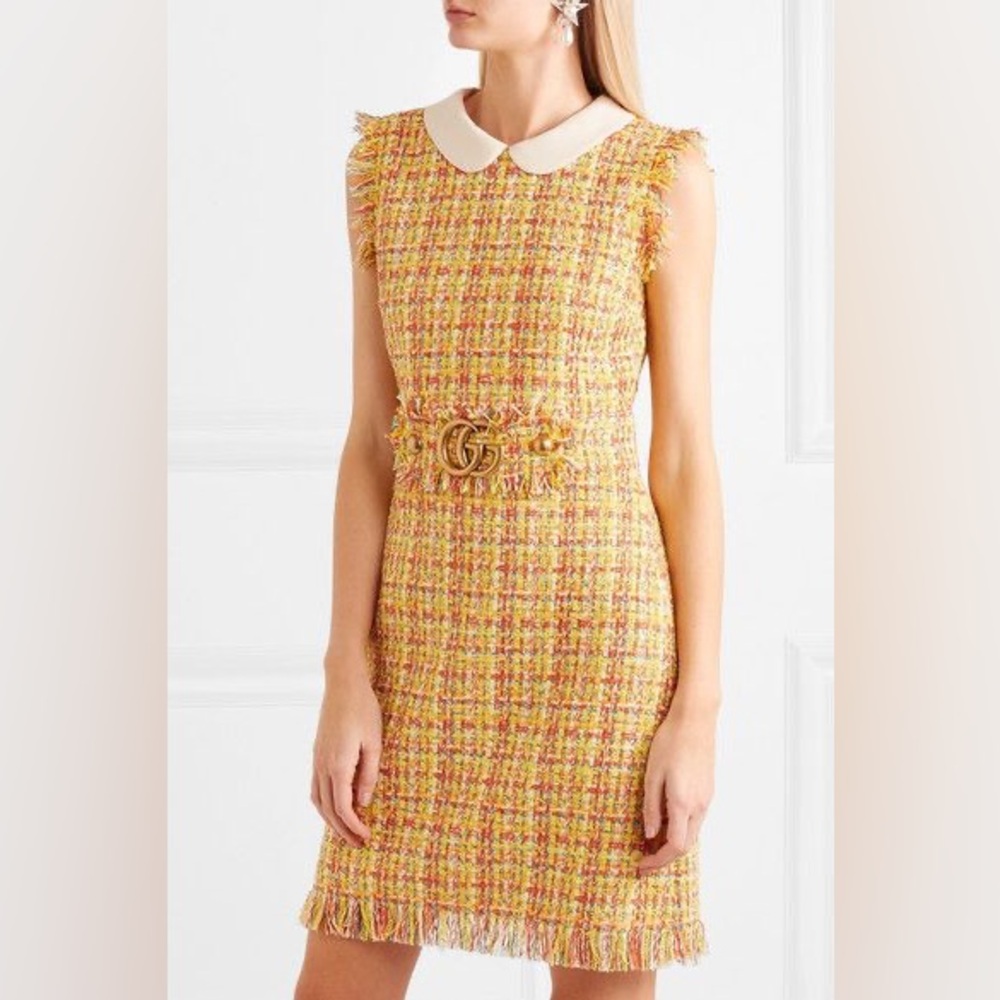 Gucci Tweed Yellow Dress